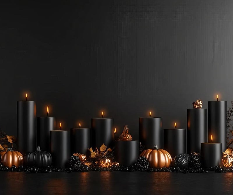 Sihuida 4 Pack Black Pillar Candles, 2x4 Inch, Long-Lasting, Dripless and Smokeless Unscented Candles, Ideal for Halloween Home Décor Religious Meditation Ritual - Image 4